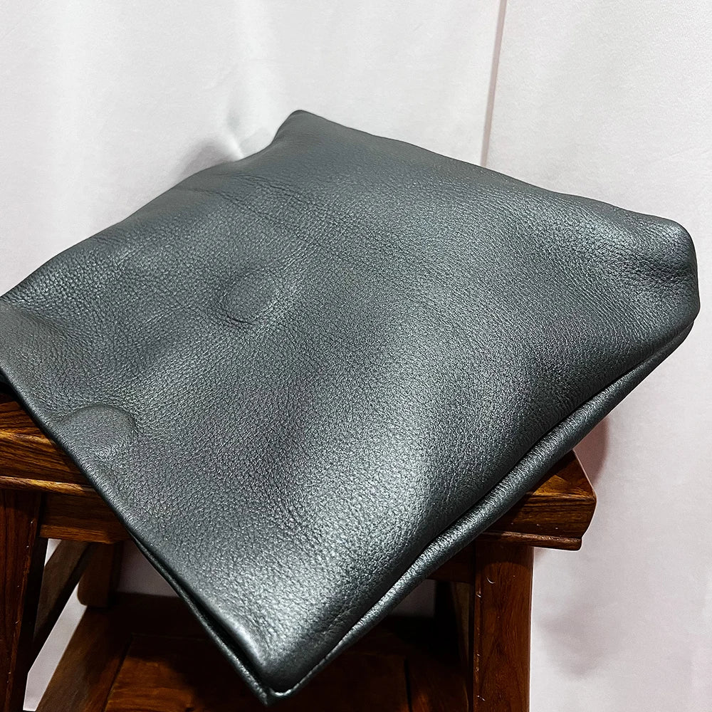 Bolso de mano de piel de vaca 100% auténtica para mujer, bolso de diseñador plegable, bolso con asa magnética Simple