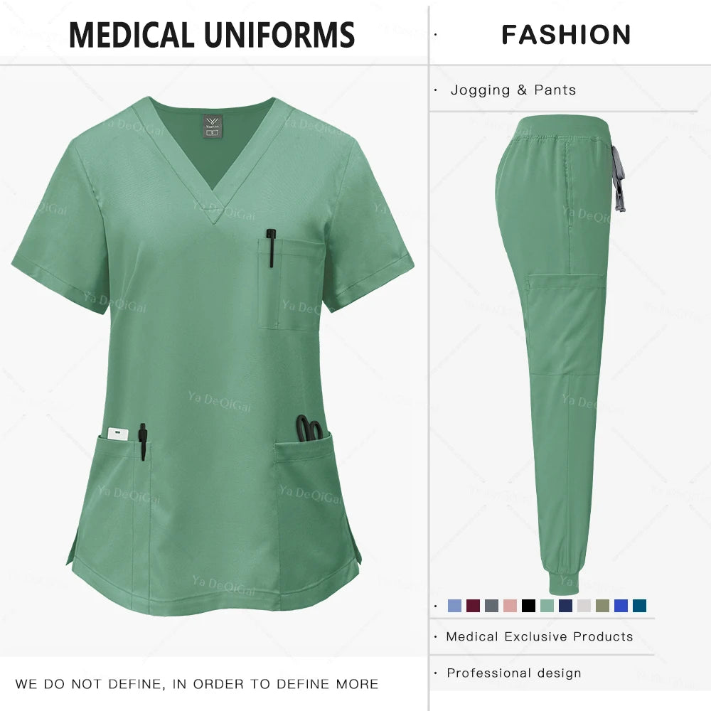 Uniforme clínico rosa para mujer, ropa de trabajo de farmacia, uniforme de enfermera, uniformes de cirugía Dental Oral para médico de Hospital, conjuntos de batas médicas,