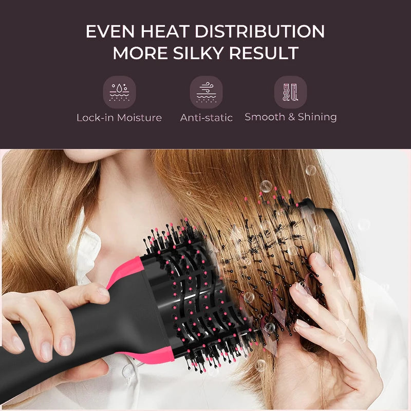 LISAPRO 2 en 1 secador de pelo de un solo paso y alisador de pelo, cepillo de aire caliente, rizador de pelo, belleza y estilismo de salud