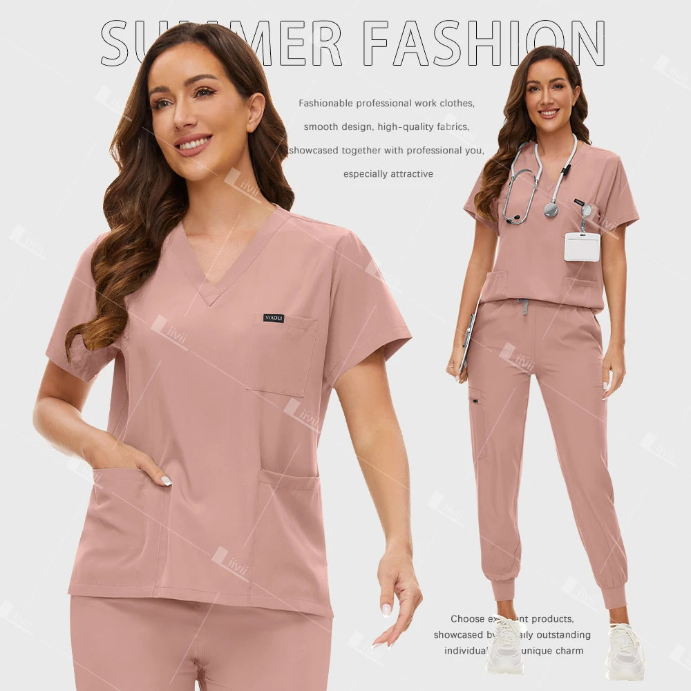 Uniformes quirúrgicos de moda, conjunto de ropa de trabajo médica, médico, enfermera, traje de enfermería, ropa de trabajo de Spa de belleza, pantalones superiores