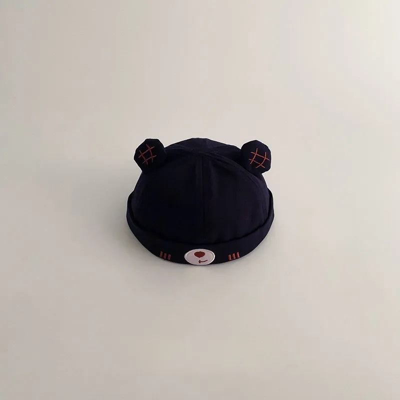 Lindo oso bebé sombrero sin ala Color sólido infantil niño niña cordón Docker gorra Primavera Verano niños pequeños propietario melón gorras