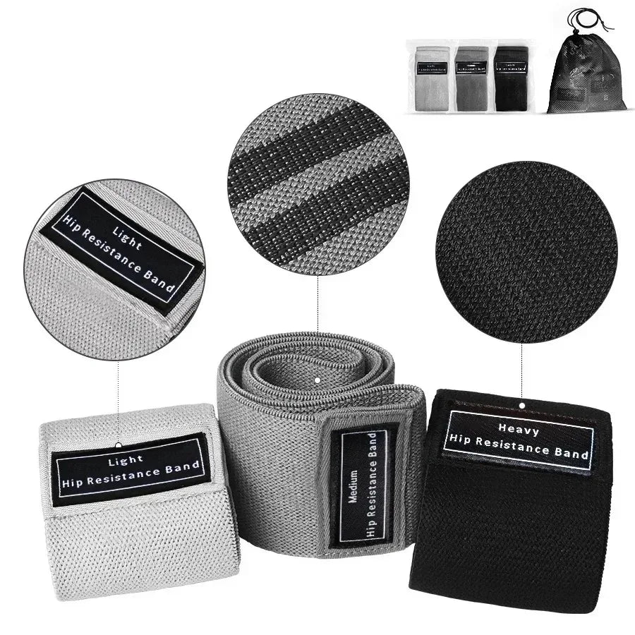 Bandas elásticas de resistencia, bandas de entrenamiento de tela para mujeres y hombres,