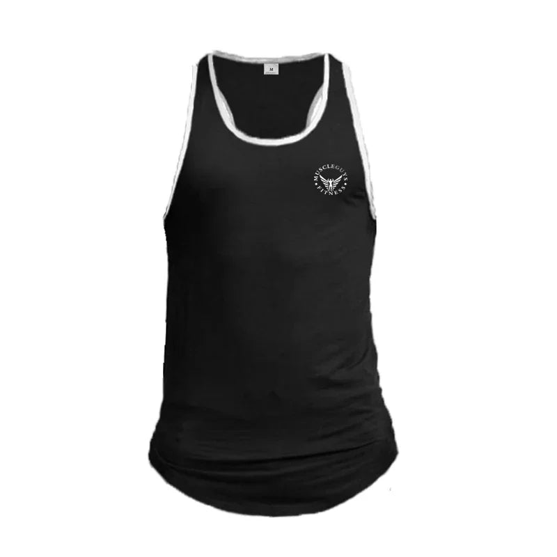 Camiseta deportiva para culturismo y gimnasio, chaleco muscular para entrenamiento, camiseta sin mangas transpirable de algodón para Fitness, camisetas sin mangas de entrenamiento para hombre