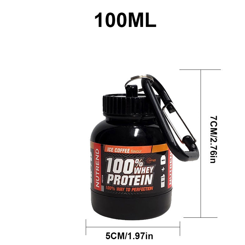 Contenedor portátil de suplemento de proteína en polvo, botella de almacenamiento ligera a prueba de fugas, 100/200ml