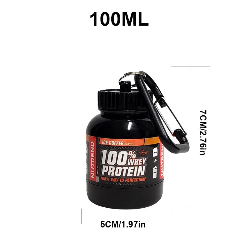 Contenedor portátil de suplemento de proteína en polvo, botella de almacenamiento ligera a prueba de fugas, 100/200ml