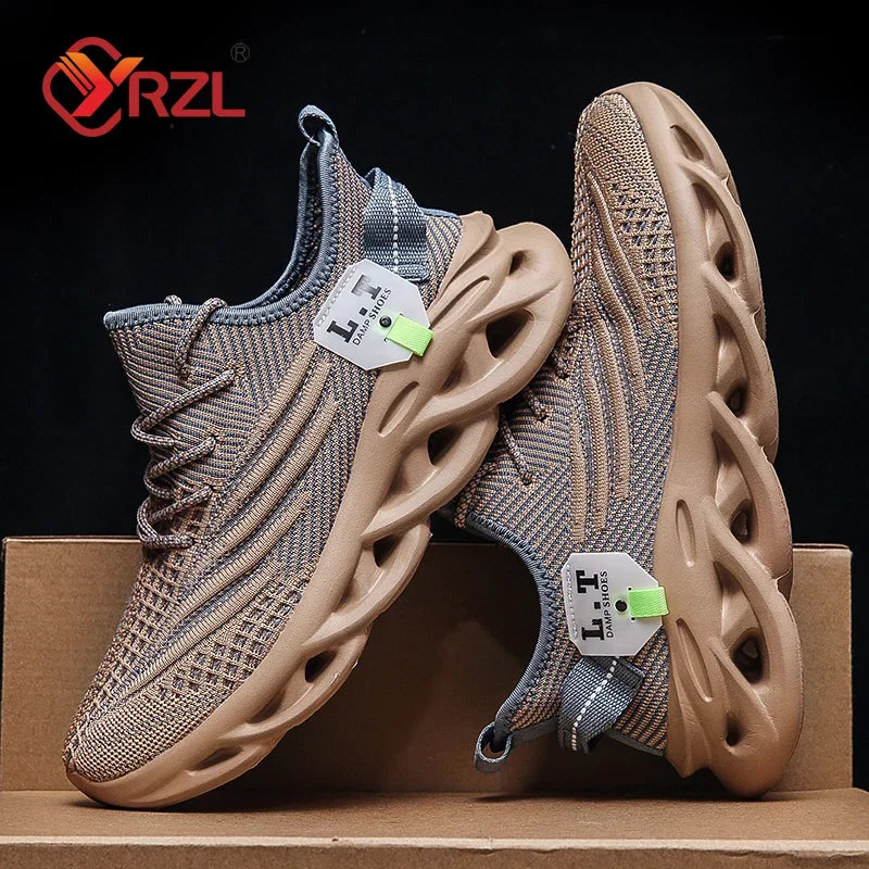 YRZL hombres deportes correr negro zapatos para correr zapatillas