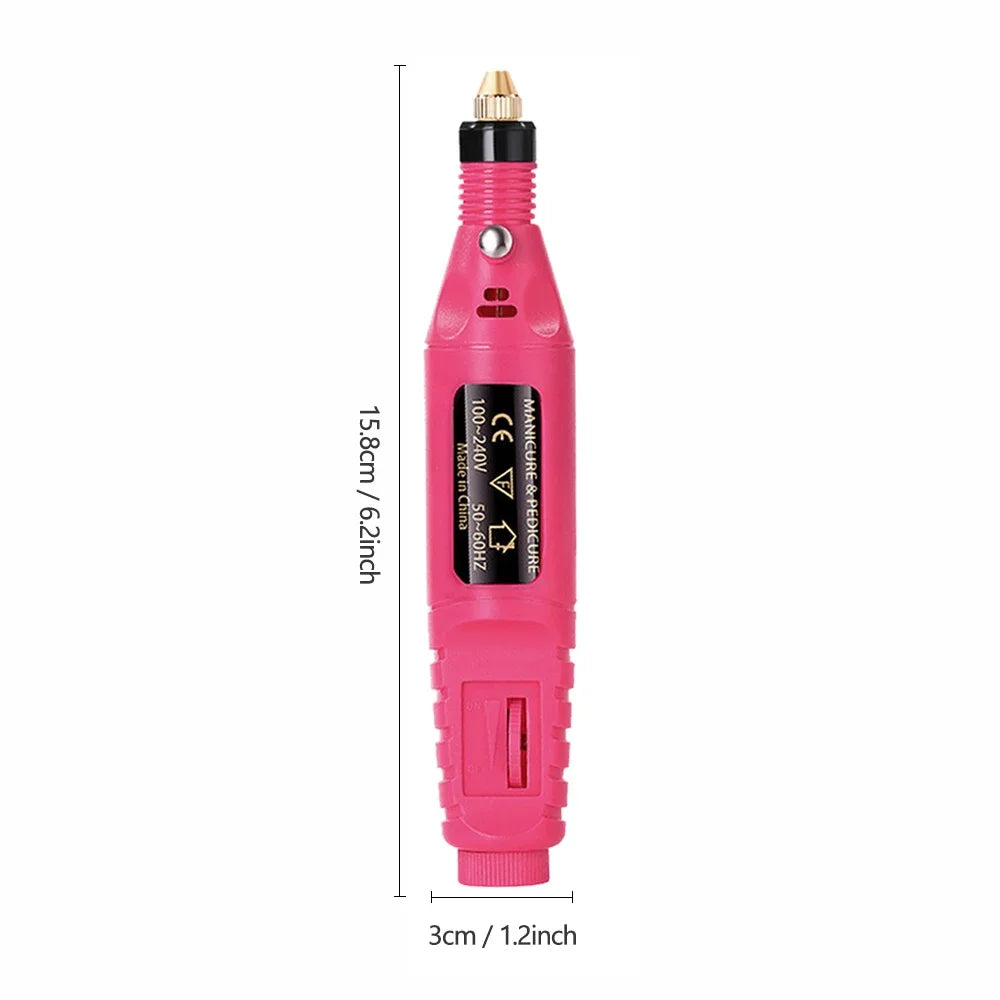 LULAA-taladro eléctrico para uñas, equipo de pulido de pedicura, molino para manicura, herramienta profesional de pulido de uñas fuerte