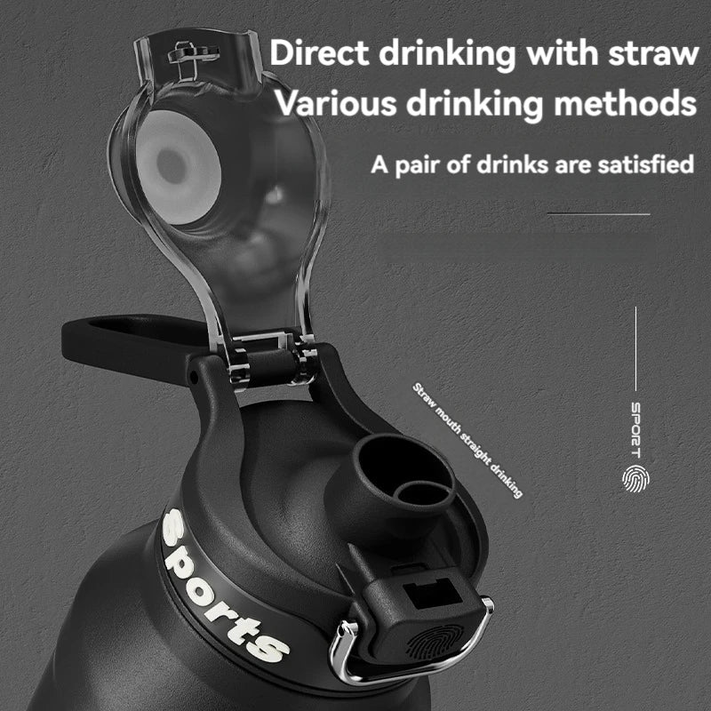 Botella de agua con aislamiento de 1,5 l, taza con aislamiento frío y caliente de acero inoxidable, termo al vacío, frascos de doble pared