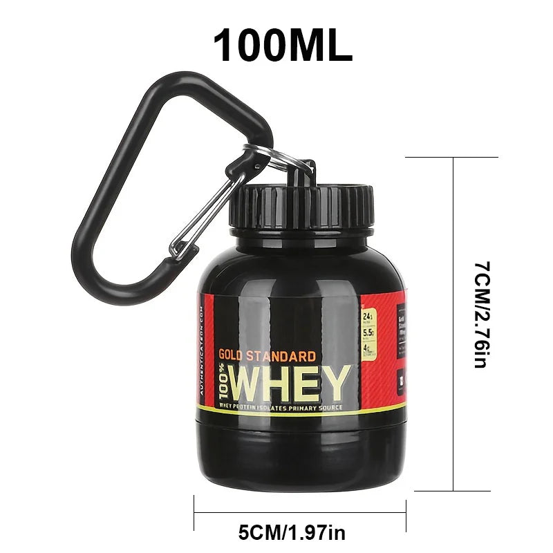 Contenedor portátil de suplemento de proteína en polvo, botella de almacenamiento ligera a prueba de fugas, 100/200ml