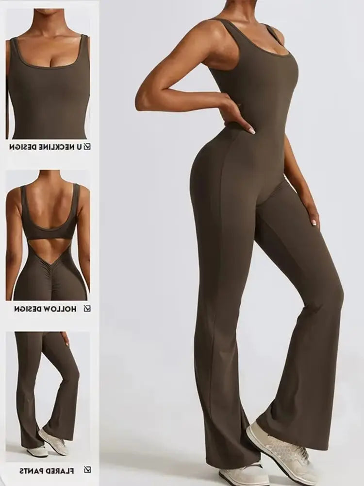 Conjunto de gimnasio Sexy para mujer, traje deportivo de una pieza,