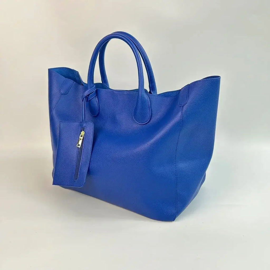 Bolso de mano de gran tamaño de cuero vegano a la moda para mujer con gran capacidad, bolso de compras simple y versátil