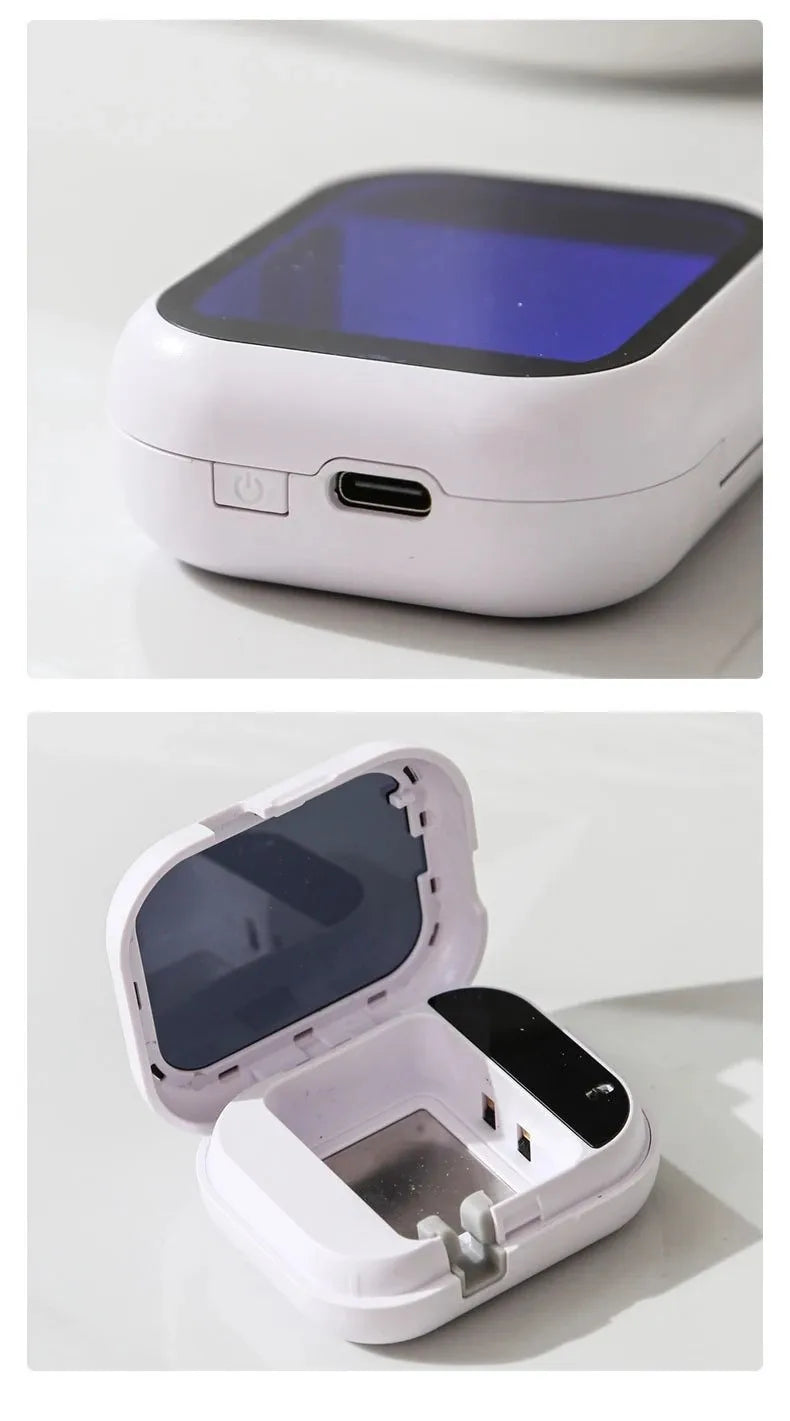 Esterilizador de cepillo de dientes UV portátil, recargable, pantalla inteligente, desinfectante Mini estuche desinfectante