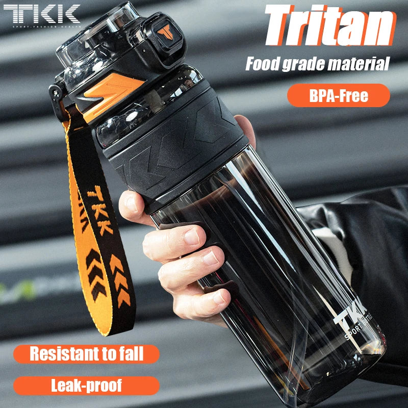 botella de agua deportiva Tritan sin BPA pajita portátil a prueba de fugas plástico Drinkware hervidor de Fitness al aire libre