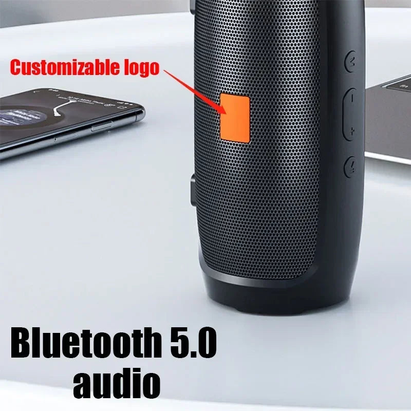 Altavoces Bluetooth con subwoofer portátil, altavoz envolvente estéreo para exteriores, resistente al agua, caja de sonido inalámbrica, compatible con Radio FM, tarjeta TF