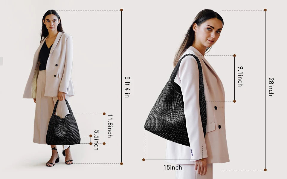 Bolso de mano tejido para mujer, bolso grande tejido, bandolera de cuero suave, bolso de trabajo, comprador, bolso de viaje de playa de verano con monedero