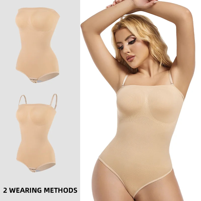 Body sin tirantes para mujer, ropa moldeadora sin costuras, Tops Tude, moldeador de cuerpo, entrenador de cintura de compresión, levantador de glúteos con realce, moldeador sin espalda