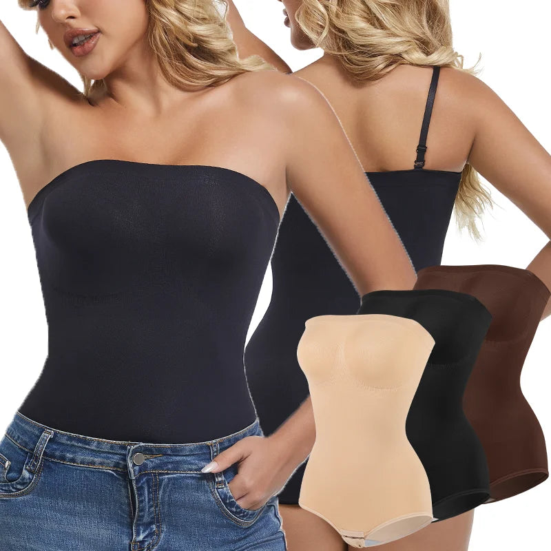 Body sin tirantes para mujer, ropa moldeadora sin costuras, Tops Tude, moldeador de cuerpo, entrenador de cintura de compresión, levantador de glúteos con realce, moldeador sin espalda