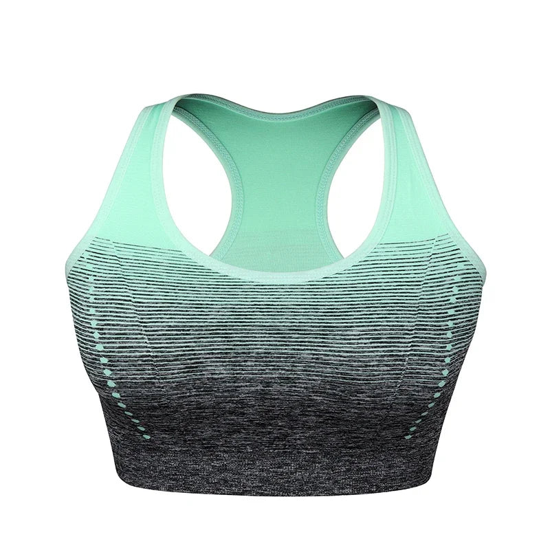 Sujetador Deportivo CZGUKE de Alta Elasticidad y Transpirable para Mujer, Acolchado, para Correr, Yoga, Gimnasio, Sujetador Deportivo Sin Costuras con Degradado