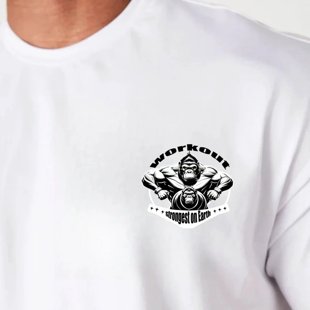 Camiseta deportiva para gimnasio, camiseta de manga corta de algodón para hombre, camiseta de culturismo para entrenamiento