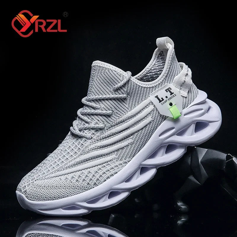 YRZL hombres deportes correr negro zapatos para correr zapatillas
