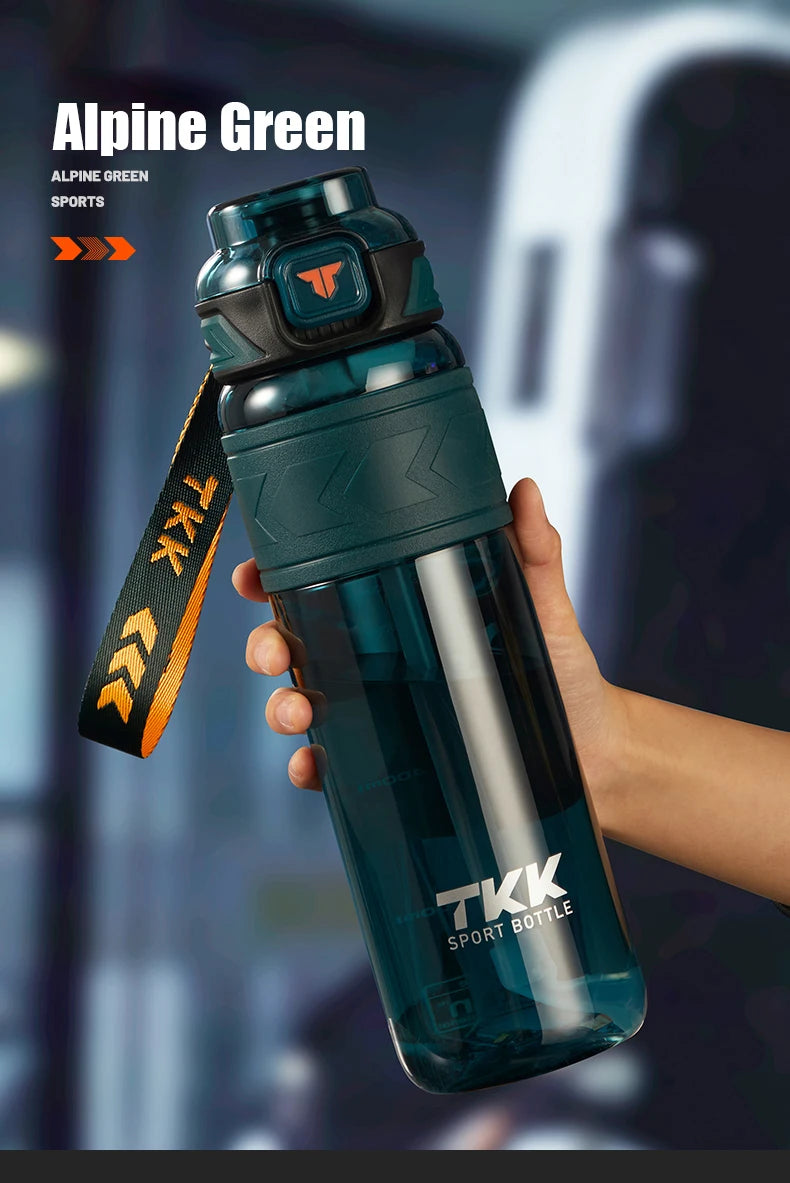 botella de agua deportiva Tritan sin BPA pajita portátil a prueba de fugas plástico Drinkware hervidor de Fitness al aire libre
