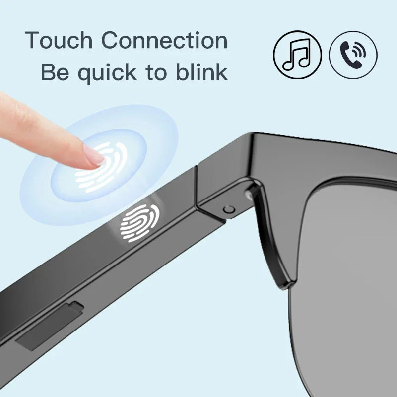 Nuevas gafas de sol inteligentes Bluetooth V5.3 llamadas, auriculares para deportes al aire libre, tecnología negra HIFI, antitouch UV para hombres y mujeres