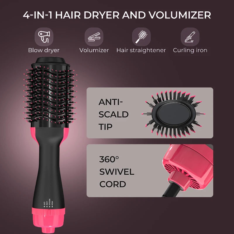 LISAPRO 2 en 1 secador de pelo de un solo paso y alisador de pelo, cepillo de aire caliente, rizador de pelo, belleza y estilismo de salud