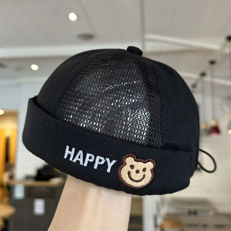 Lindo oso bebé sombrero sin ala Color sólido infantil niño niña cordón Docker gorra Primavera Verano niños pequeños propietario melón gorras