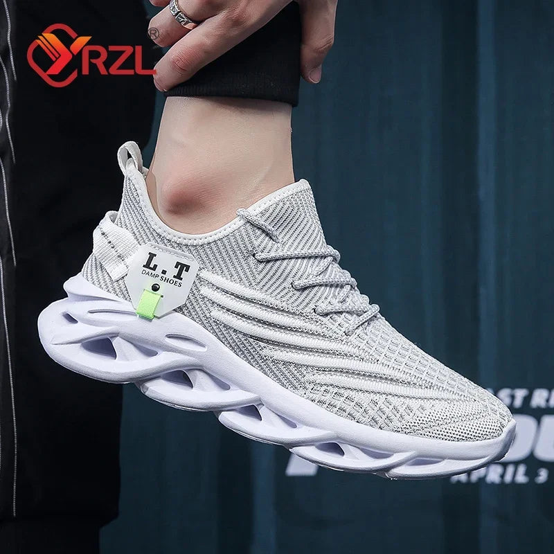 YRZL hombres deportes correr negro zapatos para correr zapatillas