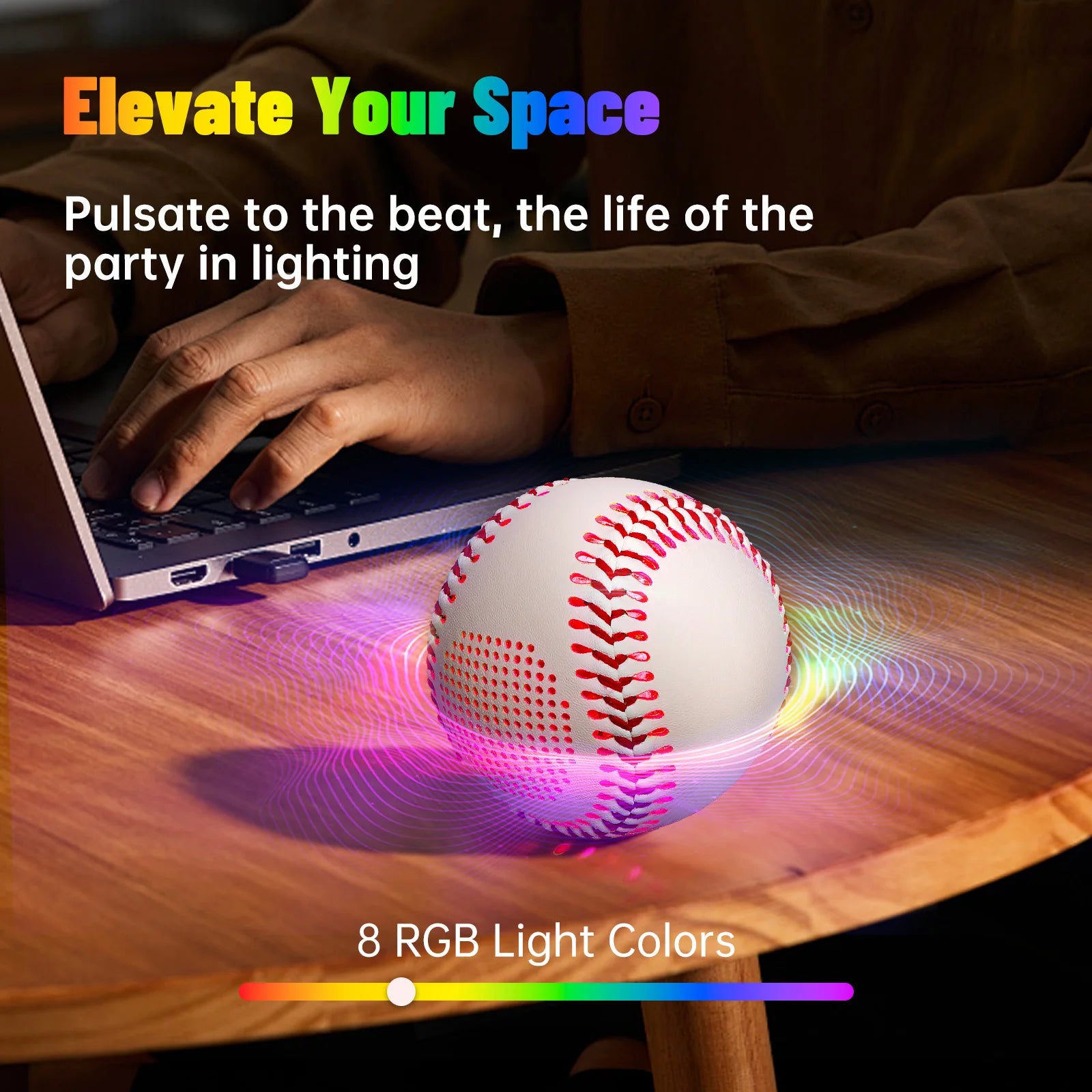 Altavoz Bluetooth de béisbol con Audio Bluetooth, altavoz incorporado de béisbol que brilla en la oscuridad para fanáticos del béisbol, juguete para niños