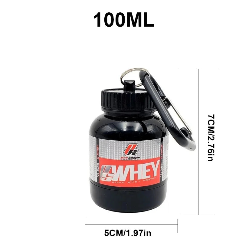 Contenedor portátil de suplemento de proteína en polvo, botella de almacenamiento ligera a prueba de fugas, 100/200ml