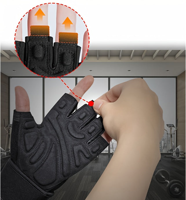 Guantes de entrenamiento Ender-Neutral de medio dedo con soporte para la muñeca,