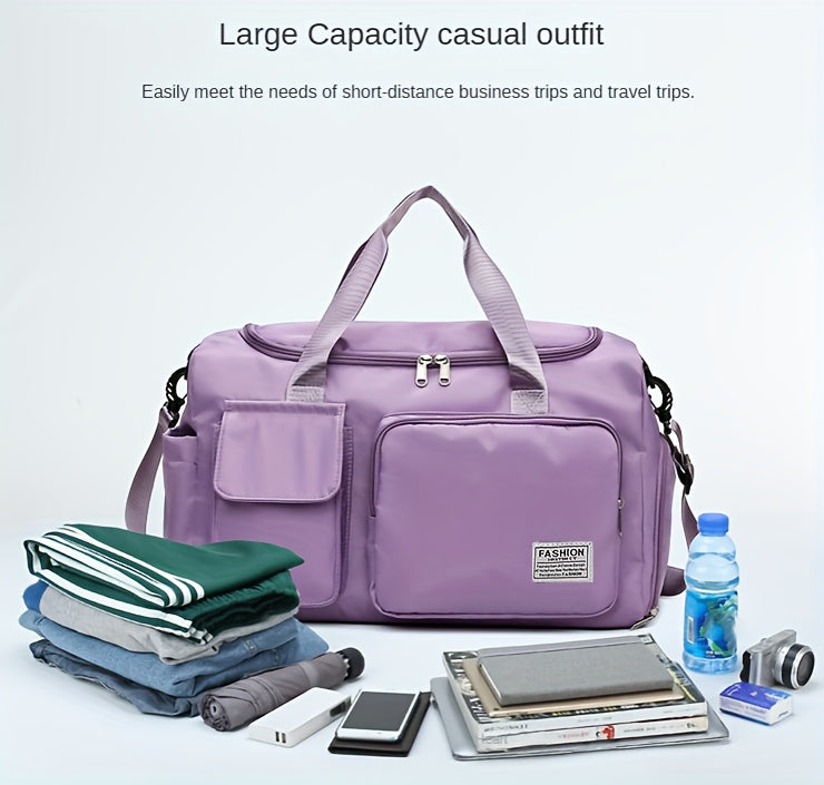 [Gran capacidad | Seco para ropa mojada] Bolsa gran capacidad con separación para ropa mojada mujer | Bolsa de viaje informal para estudiantes de corta distancia para hombres con compartimento para zapatos