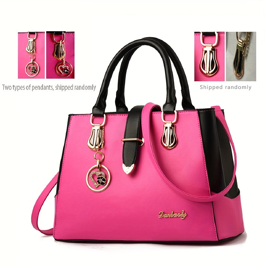 Bolso de hombro de moda mujer con detalle de letras - espacioso para el trabajo, uso diario - elegante y atemporal
