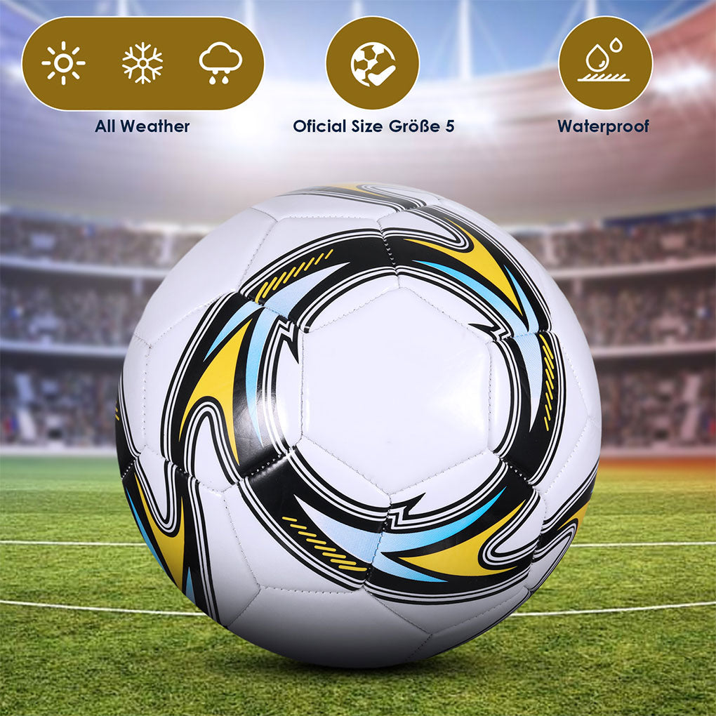 Pelotas de fútbol mundiales, talla oficial 5, costura a máquina, PVC, sin costuras, resistentes al desgaste, antideslizantes, juego de partido al aire libre, entrenamiento de fútbol