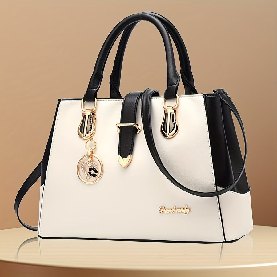 Bolso de hombro de moda mujer con detalle de letras - espacioso para el trabajo, uso diario - elegante y atemporal
