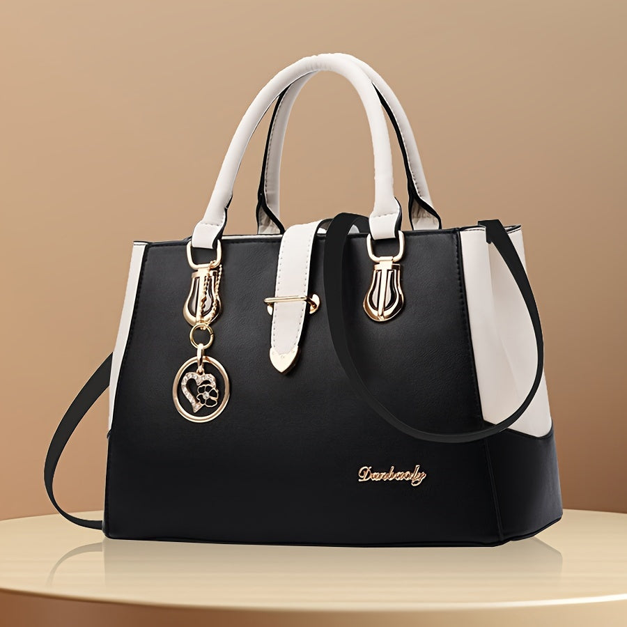 Bolso de hombro de moda mujer con detalle de letras - espacioso para el trabajo, uso diario - elegante y atemporal