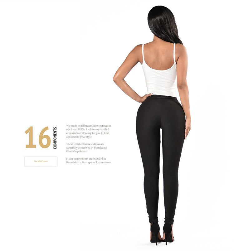 Leggings sexys de estilo europeo y americano para otoño/invierno con tirantes dobles de ojales, lazos cruzados y corte ajustado al tobillo en color liso.