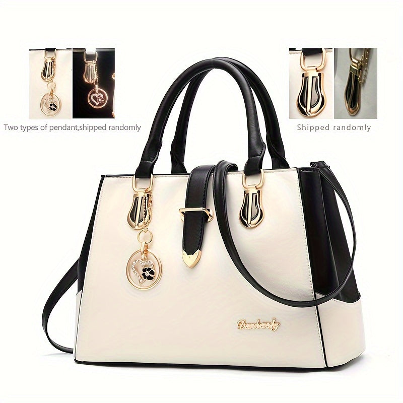 Bolso de hombro de moda mujer con detalle de letras - espacioso para el trabajo, uso diario - elegante y atemporal