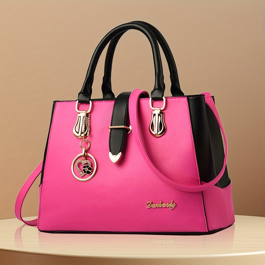 Bolso de hombro de moda mujer con detalle de letras - espacioso para el trabajo, uso diario - elegante y atemporal
