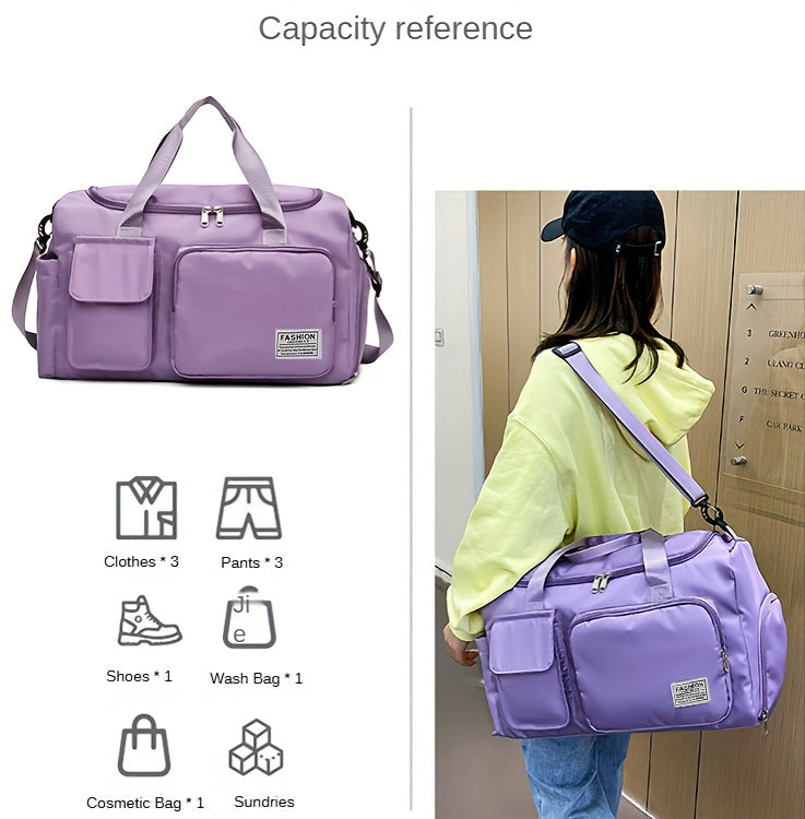 [Gran capacidad | Seco para ropa mojada] Bolsa gran capacidad con separación para ropa mojada mujer | Bolsa de viaje informal para estudiantes de corta distancia para hombres con compartimento para zapatos