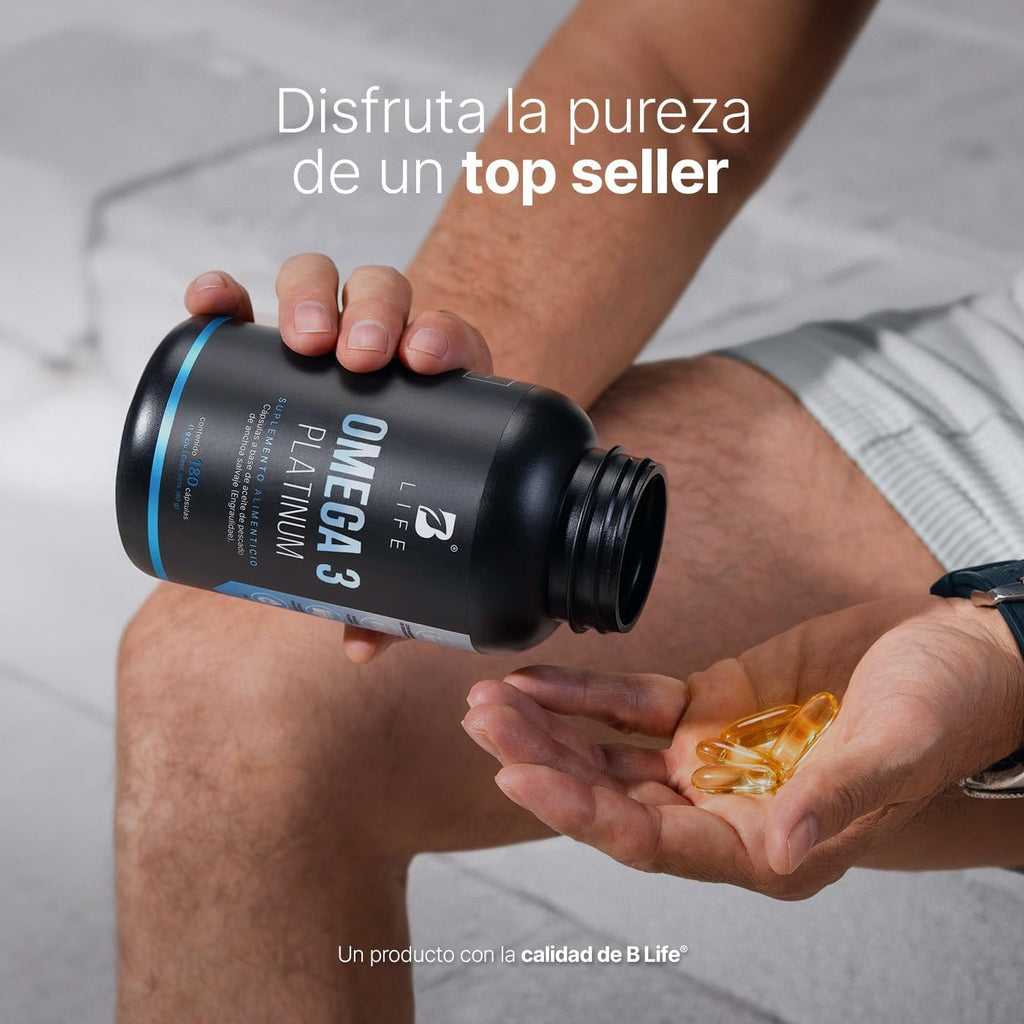 *Entrega exclusivo en Monterrey y su area metropolitana-  Omega 3 Aceite de Anchoa Salvaje con 180 Cápsulas de 1000 mg. Libre de Metales Pesados. Ingredientes Naturales. Omega 3 Platinum B Life.